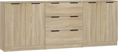 Produktbild von 3-tlg. Sideboard Sonoma Eiche-Optik Holzwerkstoff