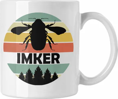Produktbild von Trendation - Imker Geschenk Tasse Bienenzucht Kaffeetasse Geschenkideen Bienenzüchter Bienen Zuebhör Geschenke (Weiß)