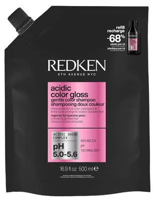 Imagen del producto de Redken Acidic Color Gloss: Champú sin sulfatos que intensifica el brillo del color y lo revitaliza. Envase de 500 ml