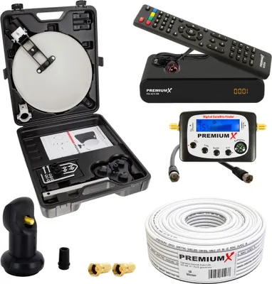 Produktbild von PremiumX Camping SAT Anlage Receiver Sat-Finder LNB 10m Kabel im Koffer