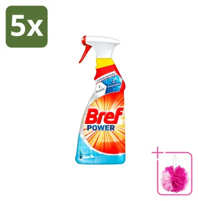 Produktbild von 5 x Bref Power Badreiniger - Anti-Kalk & Schmutz - 750 ml - Sparpackung - 5 Stücke