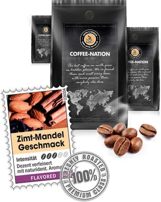 Produktbild von Kaffee ZIMT-MANDEL aromatisiert von Coffee-Nation, 500g Bohnen