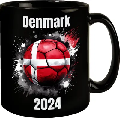 Produktbild von Fußball Dänemark Flagge Tasse in Schwarz