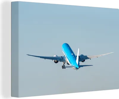 Obrázok produktu pre OneMillionCanvasses® - Výtlačky na plátne - 140x90 cm, Vzlet lietadla na Schiphol, nástenná umelecká tlač nástenná dekorácia
