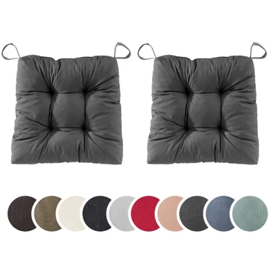 Produktbild von sleepling - 2er Set Stuhlkissen, Sitzkissen, für Indoor und Outdoor, 40 x 38 cm, dunkelgrau