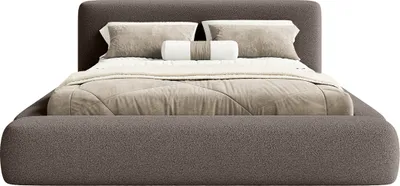 Produktbild von FEDVE Polsterbett Fummo aus Bouclé-Stoff 180x200 cm, Braun