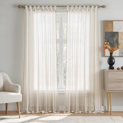 Image de Rideaux à œillets - Rideaux - Style moderne - Lot de 2 - Beige