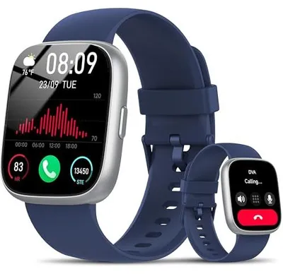 Produktbild von Smartwatch Herren Damen, 1.83"Smart Watch mit Alexa/Bluetooth Anrufen, 120+Sportmodi Fitnessuhr, Fitness Tracker mit Herzfrequenz/Schlafmonitor, IP68 Wasserdicht Sportuhr für Android iOS, Dunkelblau