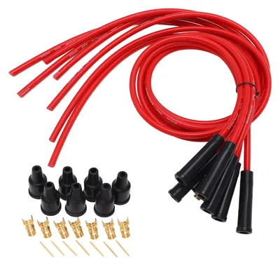Imagen del producto de Conjunto de cables de bujía de 8 mm - Juego de cables de bujía - Coches clásicos - 6 cilindros - Longitud: 1 metro / 3,3 pies - Calidad superior - Cables de bujía