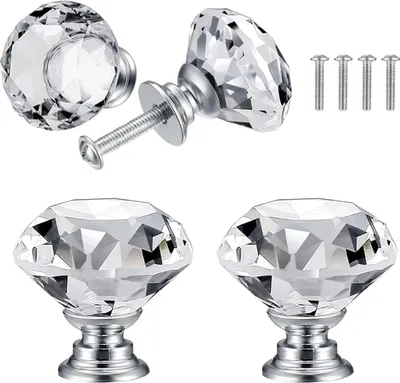 Produktbild von Kristallmöbelknöpfe - Schrankknöpfe Griffe - 4 Stück - 30 mm
