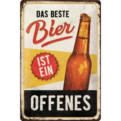 Obrázek produktu pro Nostalgic-Art - Plechová cedule 20 x 30 cm - Nejlepší pivo je otevřené - speciální edice