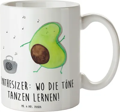Produktbild von Mr. & Mrs. Panda Tasse Synthesizer Tanz - Weiß - Geschenk, Lernen, Kaffeebecher, Instrument, Kaffeepott, elektronisches Musikinstrument, Musik, Kaffeetasse, Pott, Tanzen