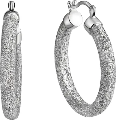 Produktbild von Celesta Silber Creolen 925/- Sterling Silber 3cm Silbergrau ohne Stein 271210294