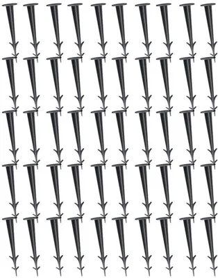 Image de Piquets de jardin - Piquets de profondeur - Résistants aux UV - 12 cm - Plastique - Noir - 50 pièces
