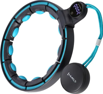 Obrázok produktu pre Hhm17 Hula Hop Čierna/Tyrkysová S Magnetmi A Závažím + Počítadlo Hms