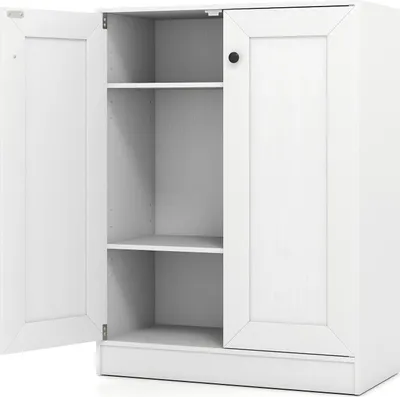 Zdjęcie produktu dla KOMFOTTEU Szafka bufetowa z 2 drzwiami, szafka kuchenna z 2 regulowanymi półkami i zestawem zapobiegającym przechylaniu, szafka do salonu, jadalni, sypialni, 60 x 30 x 80 cm