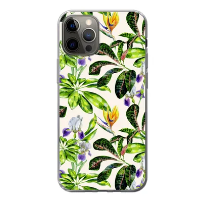 Produktbild von MuchoWow® Handyhülle Schutzhülle Hülle für iPhone 13 Pro Blätter - Strelitzia - Blüte Silikon Softcase Handy Hülle - Handy-Tasche