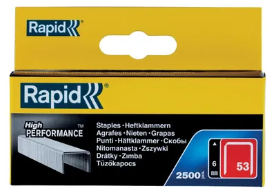 Produktbild von Rapid High PERFORMANCE Heftklammern, Typ 53, 6 mm Schenkellänge, 2.500 Stück