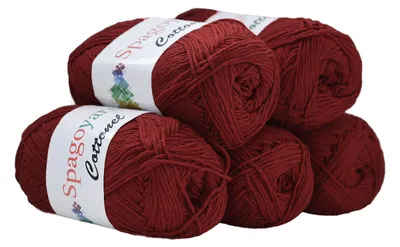5 x 100g Strickgarn Cottonel Uni Häkelwolle Handstrickgarn weinrot