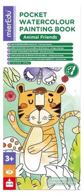 Immagine prodotto di Libro da colorare tascabile con colori ad acqua - Animali - mierEdu