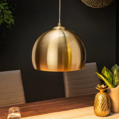 Produktbild von Moderne Design Hängeleuchte GOLDEN BALL 30cm gold Hängelampe höhenverstellbar Pendelleuchte E27