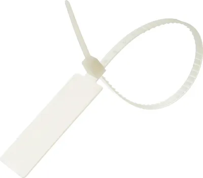Produktbild von Sicherheitskabelbinder mit großem Beschriftungsfeld VPE 100 Stück Maße L/B/H 365,0mm x 7,0mm, Farbe natur - 1 Stück