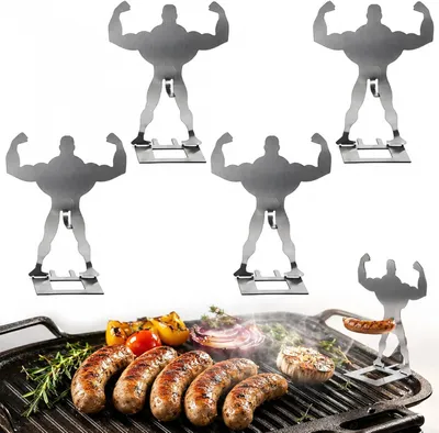 Produktbild von Grillwürstchenhalter 4er Set, 18 cm, Edelstahl, für Grill