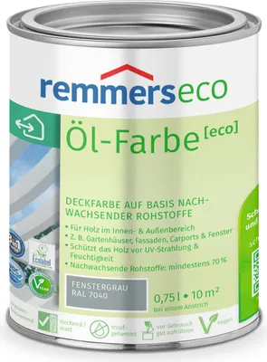 Produktbild von Remmers Öl-Farbe [eco] fenstergrau (RAL 7040) 0,75 l, Holzlack