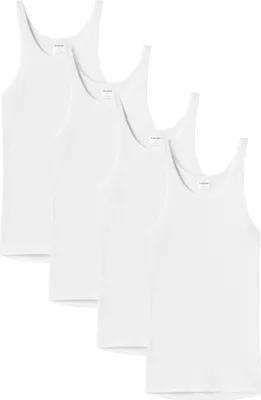 Produktbild von SCHIESSER Unterhemd 4er Pack - Original Doppelripp, Sport-Jacke, ärmellos Weiß M
