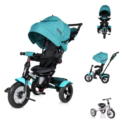 Produktbild von Lorelli Tricycle Neo 4 in 1 Luftreifen, Schiebestange, Sitz drehbar, verstellbar schwarz hellgrün