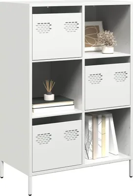 Immagine prodotto di Maison Exclusive - Credenza alta bianca 68x39x103,5 cm acciaio