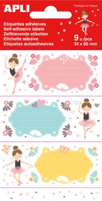 Produktbild von APLI Buchetiketten "Ballerina" 36 x 81 mm 3 Blatt à 3 Etiketten