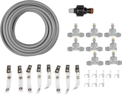 Produktbild von NAJDER Garten-Wassernebel-Set White LINE 12m, Nebelkühlsystem Wassernebel, Garten Sprühnebel Bewässerungssystem, Kühlsystem Schlauch Sprinklerdüse, Bewässerung Sprinkler, Düse