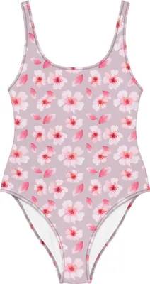 Produktbild von Mr. & Mrs. Panda Schwimmanzug Kirschlüten Meer Größe M - Weiß - Geschenk, Rückenfreier Badeanzug, Damen-Einteiler, Swimsuit, Kirschblüten, Blumen, Badebekleidung, Muster