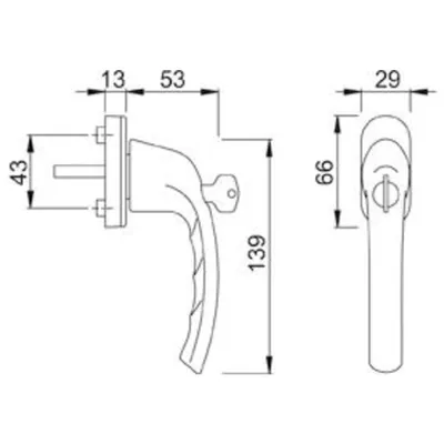 Produktbild von HOPPE DK-Fenstergriff abschließbar Tôkyô 0710S/U26, 7/37 F8707
