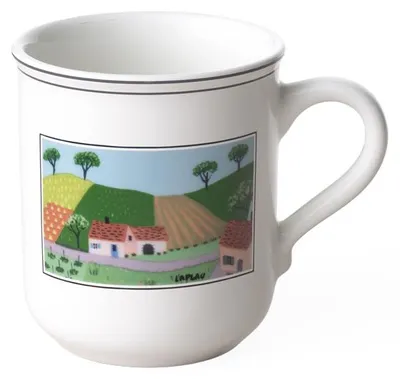 Imagen del producto de Taza Naif con asa. Diseño: Dorfstrasse. Dimensiones: 113 x 81 x 93 mm. Capacidad: 270 ml. Marca: Villeroy & Boch. Número de artículo: 1023374876. EAN: 5450102218226. Venta limitada al stock disponible