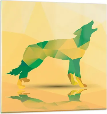 Produktbild von Bilder auf glas - Wolf modern Grafik - 50x50cm - Glasbilder - Wandbilder - Kunstdruck - zum Aufhängen bereit - Wanddekoration aus Glas - Glas Bilder - Wandbild auf Glas - Einteilig - GAC50x50-2809