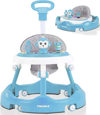 Produktbild von Twinky® Lauflernwagen in Blau | Babywalker mit Spielset und Zubehör für sicheres und spielerisches Lernen |  inkl. Fußmatte und Haltegriff