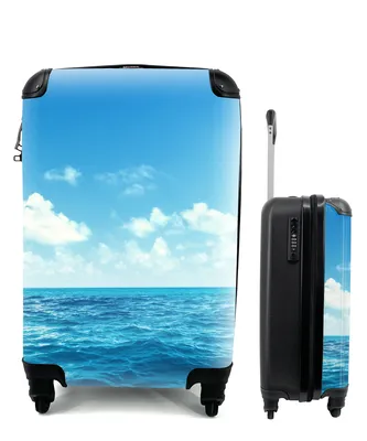 Produktbild von MuchoWow® Koffer Handgepäck Trolley Rollkoffer Kleine Reisekoffer mit 4 Rollen - Meer - Himmel - Sonne - Cabin Size < 55x40x23 cm & 55x40x20 cm - Fotokoffer - Kabinenkoffer - Boardgepäck - Reise-Box - Reisekoffer - Reisegepäck - Koffer mit Bild - Trolley für Kinder