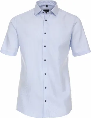 Produktbild von VENTI Herren Businesshemd Kurzarm Kent Modern-Fit Hellblau Struktur 36