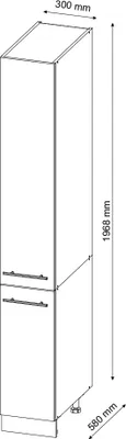 Produktbild von Badschrank Vicco Fame-Line Weiß Hochglanz 30 x 206.8 cm, Model 43411