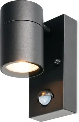 Produktbild von hoftronic LED-Wandleuchte 4W 2700K IP44 Schwarz mit Sensor GU10