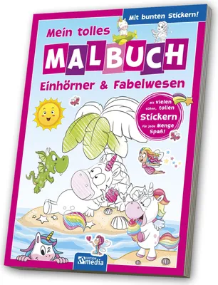 Produktbild von Malbuch mit Stickern: Einhörner