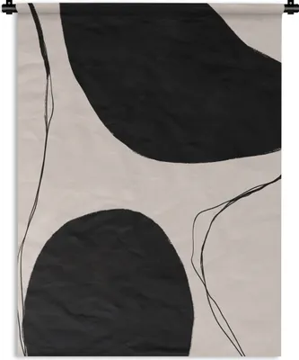 Produktbild von MuchoWow® Wandteppich Wandbehang Pastell - Schwarz - Minimalismus 60x80 cm Tapisserie Dekoration Wandtuch - Decke - Wandtücher - Wohne