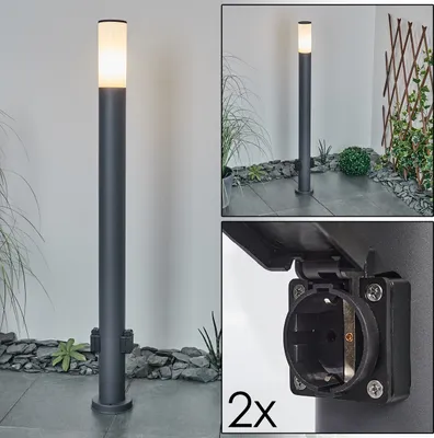 Produktbild von Zogno »Zogno« mit 2 Steckdosen, Sockelleuchte / Metall/Kunststoff,Anthrazit