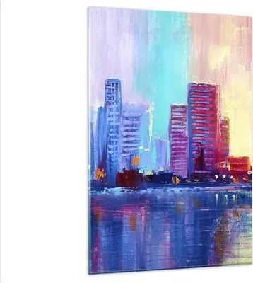 Produktbild von Bilder auf glas - Einteilig - Stadt Haus Straße - 80x120cm - Glasbilder - Wandbilder - Bilder - zum Aufhängen bereit - Wanddekoration aus Glas - Glas Bilder - Wandbild auf Glas - GPA80x120-4023