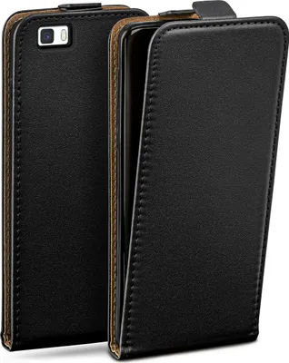 Produktbild von moex® Flip Case kompatibel mit Huawei P8 Lite 2015 - Hülle mit 360 Grad Schutz, Schwarz