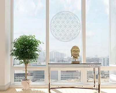 Produktbild von Fensteraufkleber Blume des Lebens aus Milchglasfolie