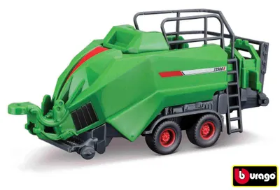 Imagen del producto de Set de regalo de tractor agrícola Bburago de 10 cm - Fendt 1050 Vario con 3 remolques