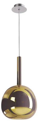 Image de Smarter TRESOR SU E27*1, suspension ronde – Ø20, hauteur 285 cm - chrome brillant/doré, verre doré – finition chrome brillant/doré, verre doré